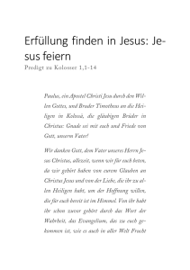 Erfüllung finden in Jesus: Je