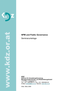 NPM und Public Governance Seminarunterlage - KDZ