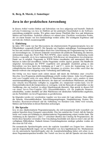 K. Berg, B. Marek, J. Sametinger Java in der praktischen Anwendung