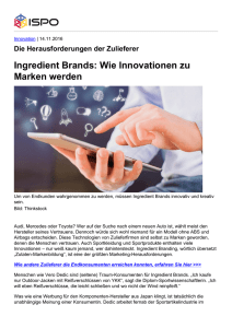 Ingredient Brands: Wie Innovationen zu Marken werden