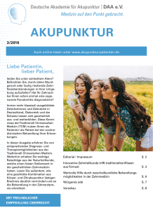 Patientenzeitschrift "Akupunktur"