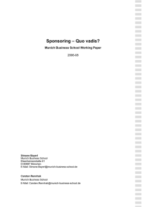 Sponsoring – Quo vadis? - Munich Business School