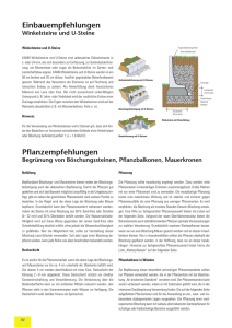 Einbauempfehlungen Pflanzempfehlungen