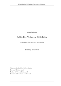 Public-Key-Verfahren: RSA/Rabin Henning Heitkötter