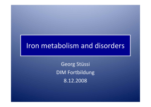 Iron metabolism - Fortbildung USZ