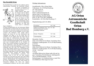 AG Orion Astronomische Gesellschaft Orion Bad Homburg e.V.