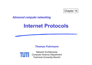 Internet Protocols - Chair of Network Architectures and Services