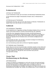 Freiheitsstrafe Geldstrafe Vierter Titel Strafaussetzung zur Bewährung