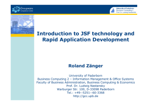 Introduction to JSF technology and Rapid Application Development