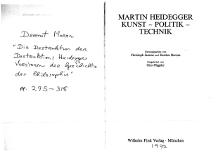 martin heidegger . kunst - politik - technik