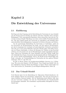 Kapitel 2 Die Entwicklung des Universums