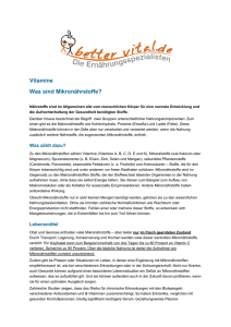 Vitamine Was sind Mikronährstoffe? - K1