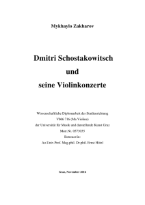 Mykhaylo Zakharov Dmitri Schostakowitsch und seine Violinkonzerte