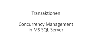 Transaktionen Concurrency Management in MS SQL Server