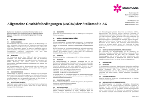 Allgemeine Gesch&auml;ftsbedingungen (&laquo;AGB&raquo;) der Stailamedia AG