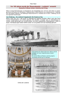 Vor 100 Jahren wurde der Riesendampfer „Lusitania“ versenkt