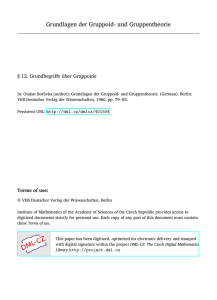 Grundlagen der Gruppoid- und Gruppentheorie - DML-CZ