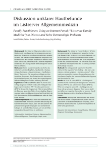Diskussion unklarer Hautbefunde im Listserver Allgemeinmedizin