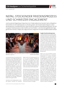 nepal: stockender friedensprozess und schweizer engagement