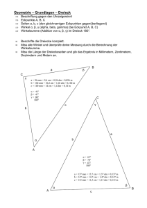 Geometrie – Grundlagen – Dreieck