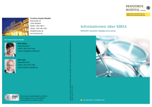 Infobroschüre MRSA - Franziskus Hospital Bielefeld
