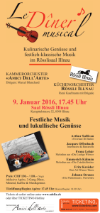 9. Januar 2016, 17.45 Uhr - Kammerorchester «Amici dell`arte