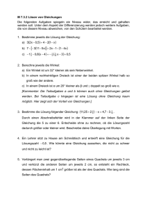 M 7.3.2 Lösen von Gleichungen Die folgenden Aufgaben spiegeln