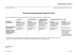Systemvoraussetzungen Software-Tools
