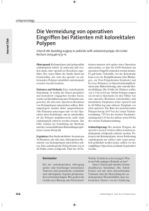 Die Vermeidung von operativen Eingriffen bei Patienten mit