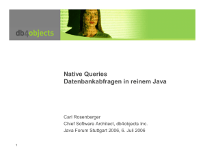 Native Queries Datenbankabfragen in reinem Java