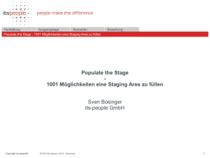 Populate the Stage - 1001 Möglichkeiten eine Staging