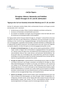 Call for Papers - Ehrregime: Akteure, Netzwerke