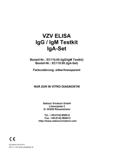 VZV ELISA IgG / IgM Testkit IgA-Set