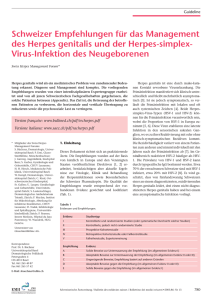 Schweizer Empfehlungen f&uuml;r das Management des Herpes genitalis