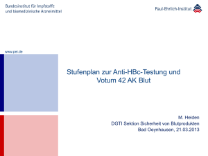 Bewertung reaktiver Anti-HBc Ergebnisse