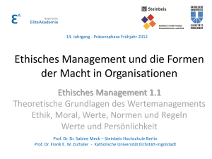 Ethisches Management und die Formen der Macht in Organisationen