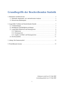 Grundbegriffe der Beschreibenden Statistik