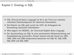 Kapitel 2: Einstieg in SQL