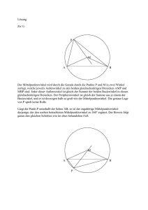 1) Gegeben ist ein Kreis mit Mittelpunkt M und eine Sehne AB in