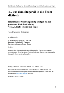 Bachs Arbeitsabbruch an der Kunst der Fuge