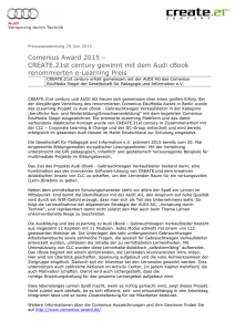 Comenius Award 2015 – CREATE.21st century gewinnt