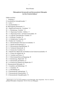 1 Marcel Remme Philosophische Hermeneutik und Hermeneutische