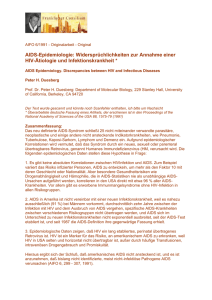 Widerspr&uuml;chlichkeiten zur Annahme einer HIV