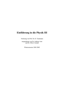 Einführung in die Physik III