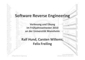 Software Reverse Engineering