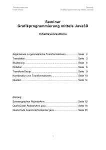 Seminar Grafikprogrammierung mittels Java3D