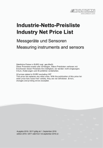 Industrie-Netto-Preisliste Industry Net Price List