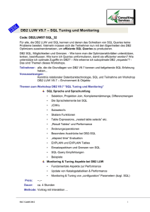 DB2 LUW V9.7 – SQL Tuning und Monitoring