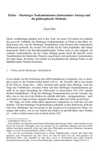 Fichte — Marburger Neukantianismus (insbesondere Natorp) und