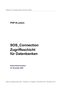 SOS_Connection Zugriffsschicht für Datenbanken - SOS